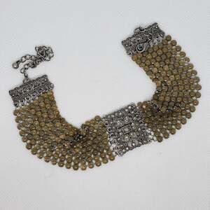 VCLM by Nordstrom Vintage Victorian style woven metal and enamel cuff Bracelet